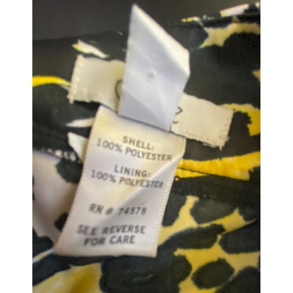 VTG Cache Yellow Black Leopard Print Ruffle Skirt Size 2 Punk Rock Sexy Wild Y2k - Picture 7 of 7